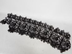 A Whitby jet micro bead shawl or wrap, approximately 100 cm (l).