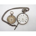 A Victorian silver cased, open face pocket watch, the case of Chester assay 1899,
