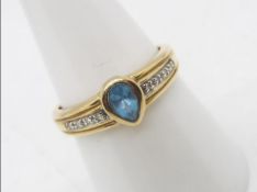 A 9ct gold stone set dress ring, size P, approximately 2.8 grams.