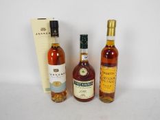 Lot to include a 70cl bottle of Three Barrels VSOP,