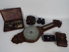 Lot to include cased technical drawing set, Zeiss Ikon camera and other.
