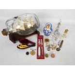 Mixed lot to include penknives, meerschaum cheroot holder in case, Venetian glass,