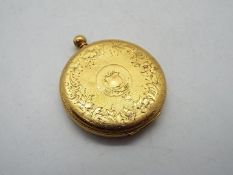 Scrap - A yellow metal pocket watch case, stamped 18k, approximately 12.