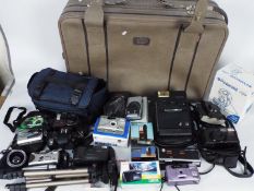 Photography - A collection of camera and accessories to include an Olympus AZ-330, Caanon EOS 750,
