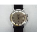 A gentleman's Vulcain Cricket wrist watch Condition Report: Hands and date set, watch winds,