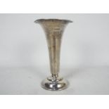 An Edwardian silver vase of trumpet form, Sheffield assay 1901, sponsors mark for Hawksworth,