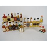 A collection of miniatures, predominantly whisky / whiskey, US / Canadian / European.