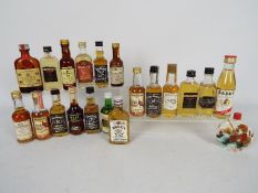 A collection of miniatures, predominantly whisky / whiskey, US / Canadian / European.