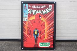Marvel Comics - a large colour print on canvas 'The Amazing Spider-Man #50' issued in a limited