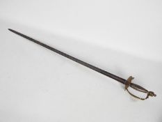 A 1796 pattern infantry spadroon with brass hilt and 82 cm blade, possibly by Henry Osborn.