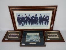 A collection of framed prints to include L S Lowry and Lawson Wood,