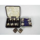 A cased set of six silver coffee spoons, Sheffield assay,