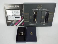 Lot to include a Parker two pack gift set, a Sheaffer two pen gift set and other.