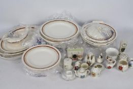 A quantity of Johnson Brothers Old English dinner wares and a collection of crested china.