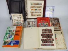 Philately - A box of stamp collection including albums and pages with predominantly foreign stamps,