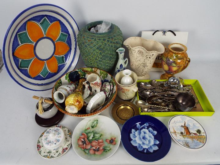 Lot to include ceramics, glassware, flatware and similar.