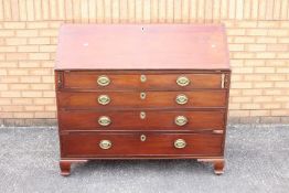 A large fall front bureau with fitted interior, approximately 112 cm x 122 cm x 55 cm.