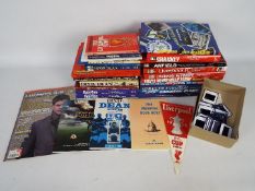 Box of Liverpool FC and Everton FC History and record books most appear brand new and unread also