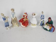 A collection of figurines to include Royal Doulton, Nadal, Royal Worcester and other,