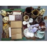 A mixed lot comprising ceramics to include Aynsley, Wedgwood and similar, brass ware, plated ware,