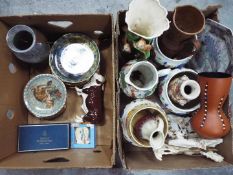 Ceramics and glassware to include Royal Worcester, Beswick, Arthur Wood and similar, two boxes.