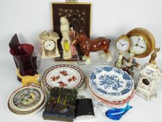 Lot to include ceramics, glassware, clocks, Oriental items and similar.