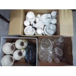 A mixed lot of ceramics and glassware, three boxes.