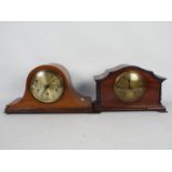 Two mantel clocks, one mahogany cased wi