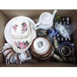 Lot to include ceramics, Chinese enamel teapot, thimbles and other.
