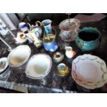 A good mixed lot of ceramics to in clude a Wedgwood Jasperware lidded biscuit barrel,