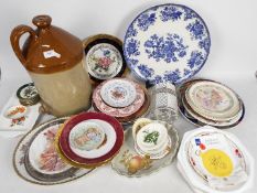 Mixed ceramics to include Limoges, Poole Pottery, Oriental, Christmas plates and similar.