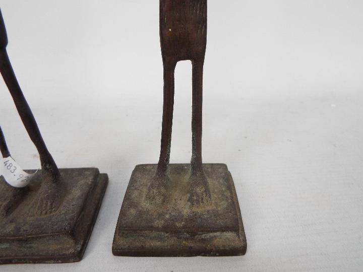 A pair of African bronze figures of slen - Image 3 of 8