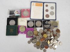 A collection of coins, UK and foreign, a small quantity with silver content,