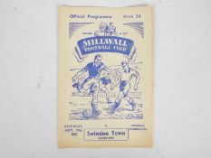 Football Programme - Millwall Reserves v