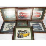 A collection of framed prints of transpo