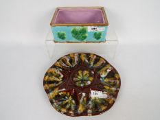 A majolica oyster plate, approximately 2