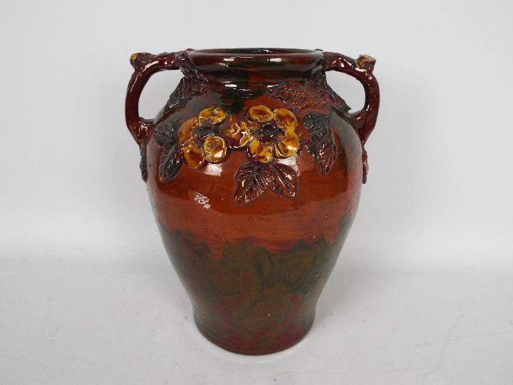 A large Longpark Pottery, Torquay twin h