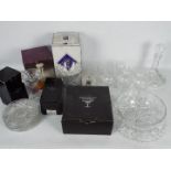 A collection of glassware, part boxed to