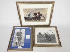 Two photographic prints and one limited edition print of horse racing interest,