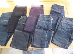 A job lot of 7 pairs of Jeans, all different, predominantly size 34w,