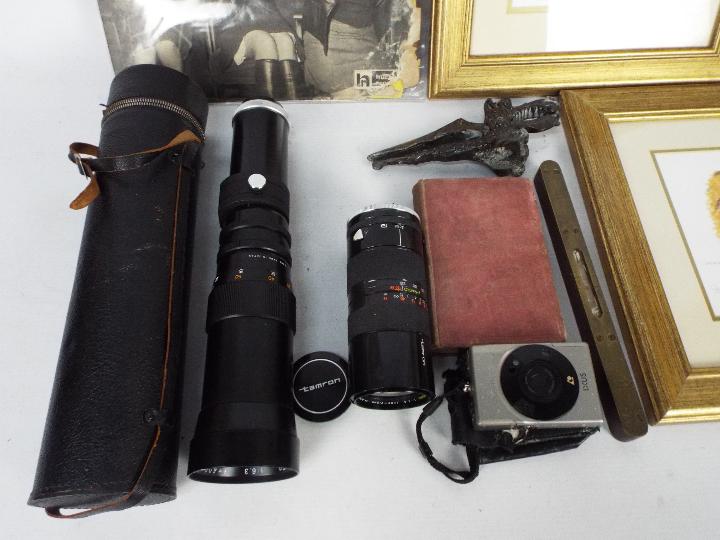 Lot to include camera lenses, two framed - Image 2 of 4