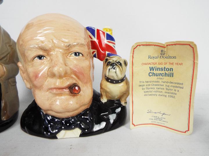 Royal Doulton - A 1992 Winston Churchill character jug of the year with certificate and two Royal - Image 5 of 10