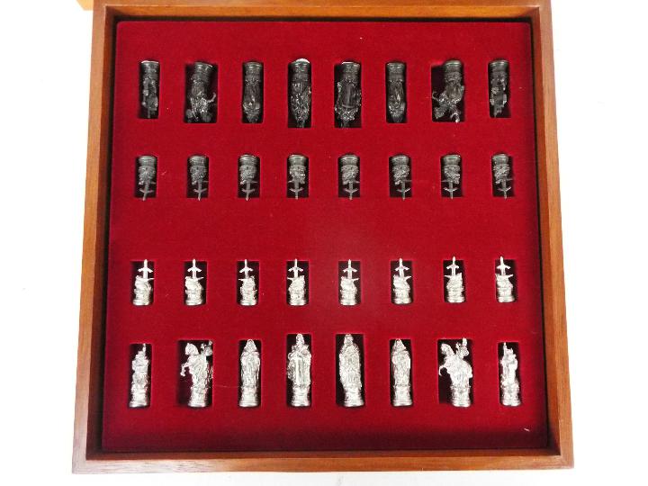 A cast pewter Camelot chess set by Royal Selangor in fitted chessboard box. - Image 2 of 8