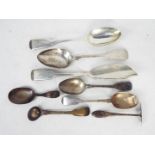 A collection of Victorian and later silver flatware, various dates and assay marks,
