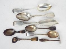 A collection of Victorian and later silver flatware, various dates and assay marks,