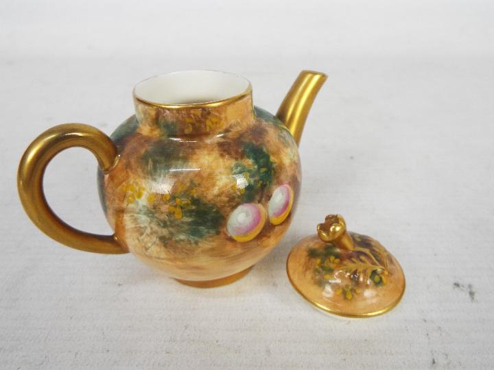 A Royal Worcester, fruit decorated, miniature teapot, - Image 4 of 6