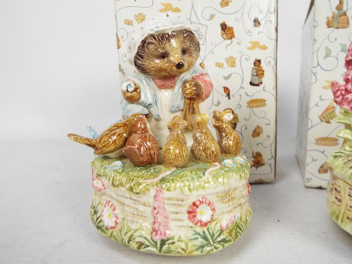 Beatrix Potter - two ceramic musicals comprising Mrs Tiggy-Winkle playing tune 'In the garden' # - Image 2 of 5