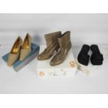 Three pairs of lady's footwear to include Kurt Geiger leather boots, size 39,