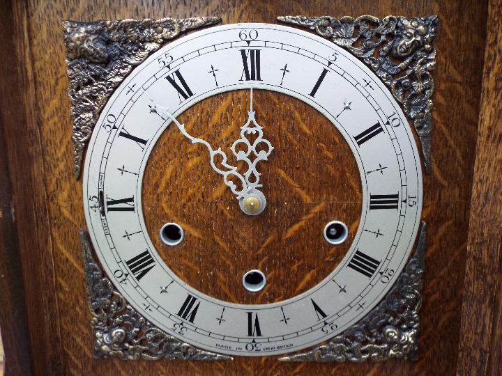 An oak cased grand daughter clock, - Image 4 of 6