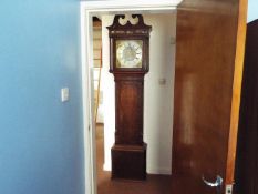 A mid-19th century longcase clock, the 13-inch square brass dial signed Standring,